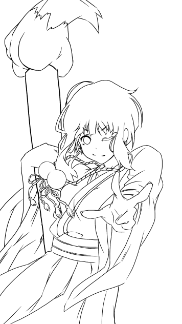 八坂ひみちゃんの線画塗っちゃって下さいな！