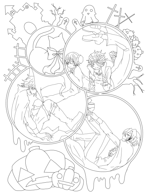 Happy Halloween 線画