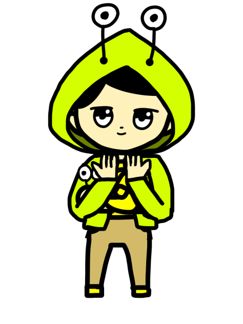 こたつむりを抱えたこたつむりの擬人化