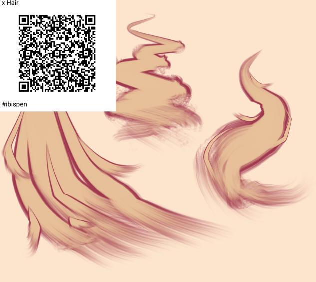 Realistic+Instant Hair brush w outline