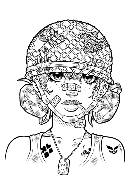 trazo(soldado femenino)