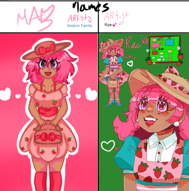 Collage, strawberry girl 🍓🍓