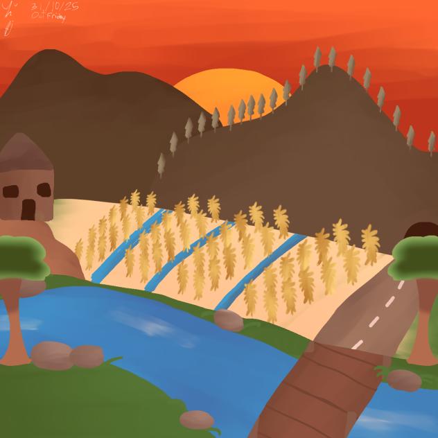 Sawah Di Atas Kaki Gunung