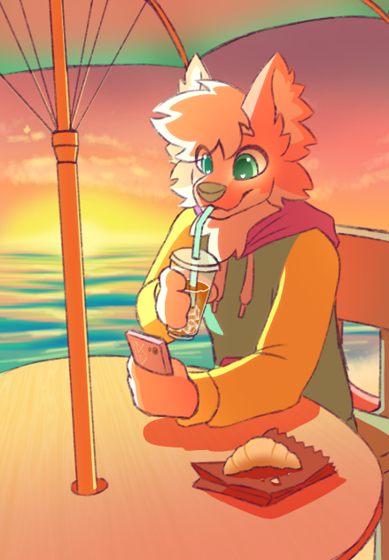 they finally made it to the café lol