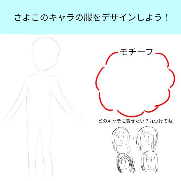 さよこのキャラの服をデザインしよう！