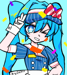Practicing drawing Miku! (ミク)