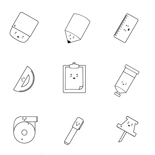 cute stationery ball pen doodle