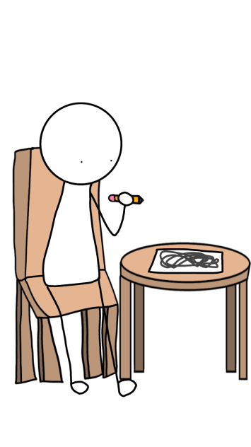 Artist drawing something