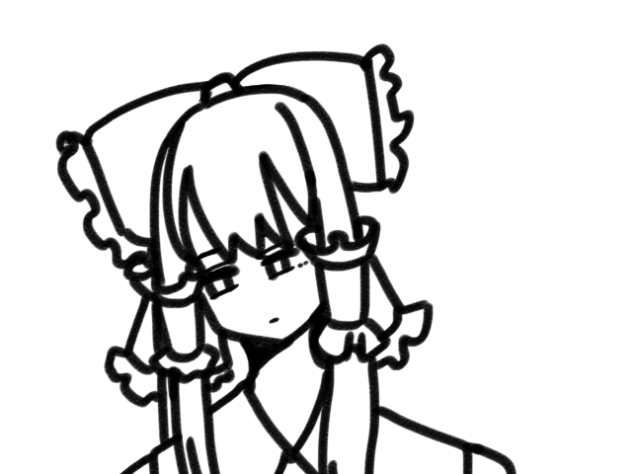 霊夢が上向くだけ