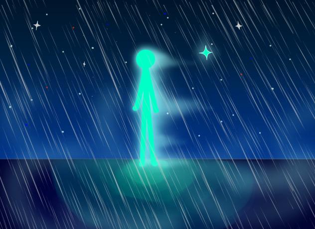 Rainy night.
