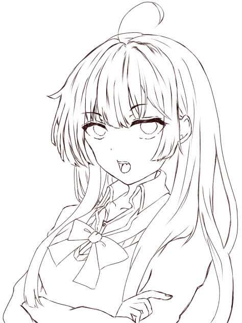 オリキャラ19 ツンデレ♡ 線画