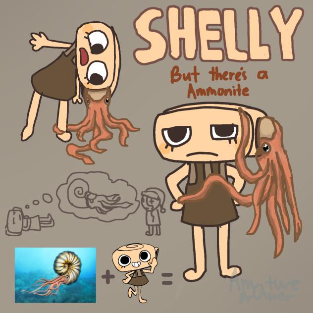 Shelly with an Ammonite( Dandy's world )