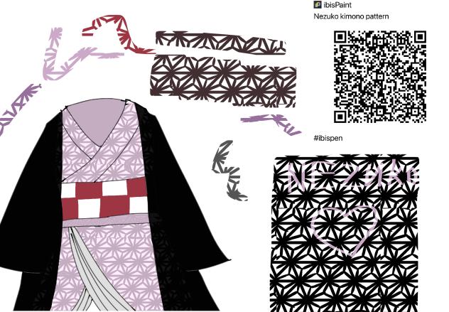 Nezuko kimono pattern brush👘
