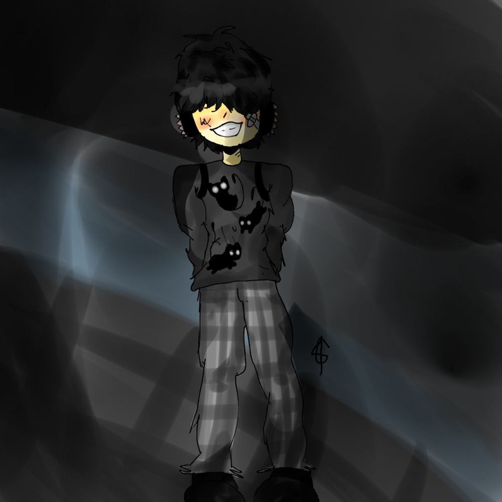 ✨ヴィンテージ✨絵画✨ビッグアイ黒人男の子 Emo boy🖤 - ibisPaint