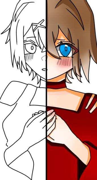 女の子の線画