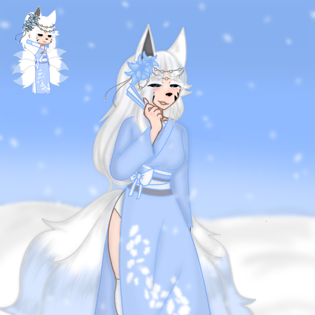 Japanese snow fox