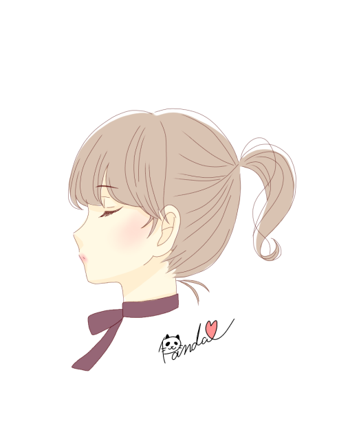 ポニーテールの女の子 Ibispaint