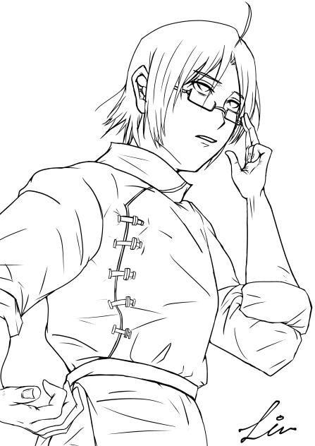 夜兎様FA✨代理さん描かせていただきました（線画）