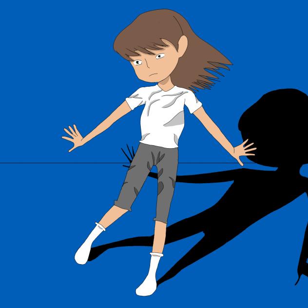 girl and her shadow