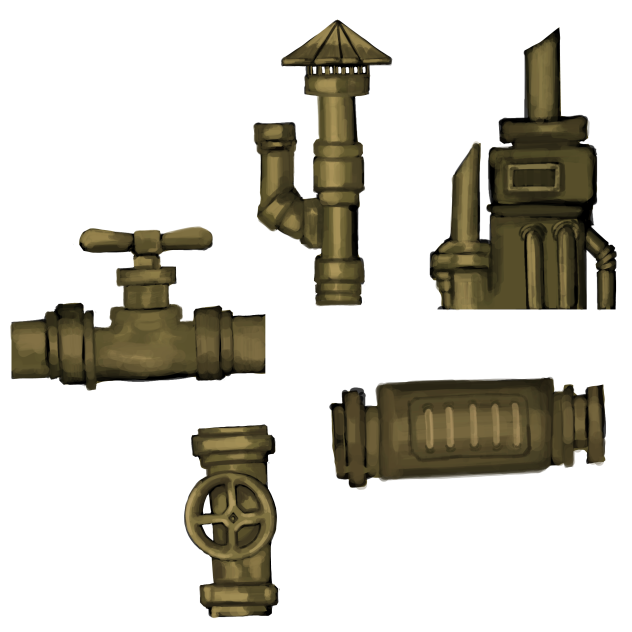 Steampunk details set