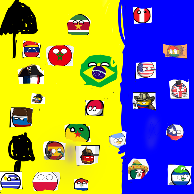 los paises en la playa xd - ibisPaint