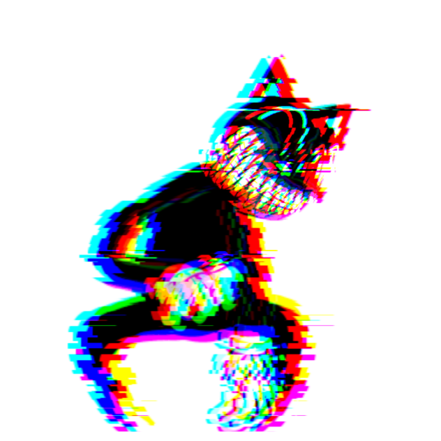 Glitching cartoon cat