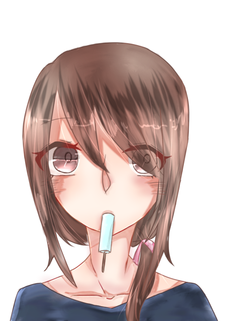 描いてみた《アイスくわえてる女の子》