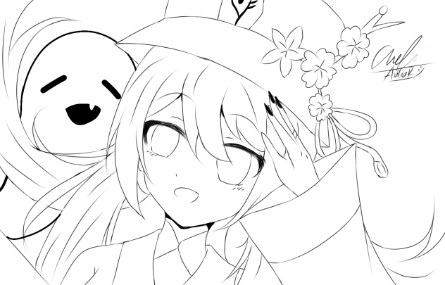 Hu tao lineart