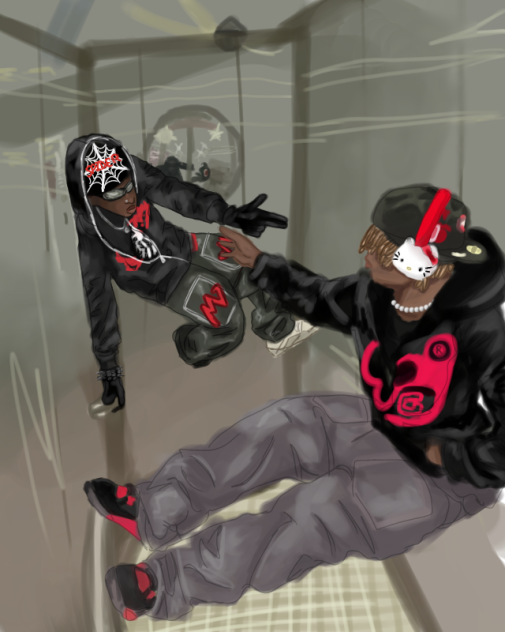 Spidermen in a elevator
