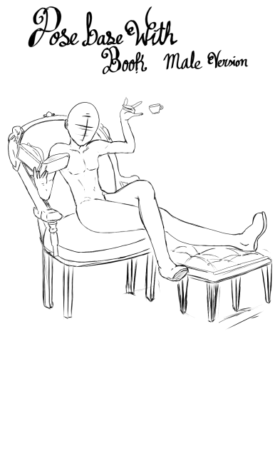 Pose base with book Male version
