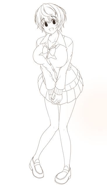 #及川雫 線画