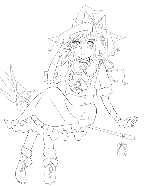 霧雨魔理沙　線画