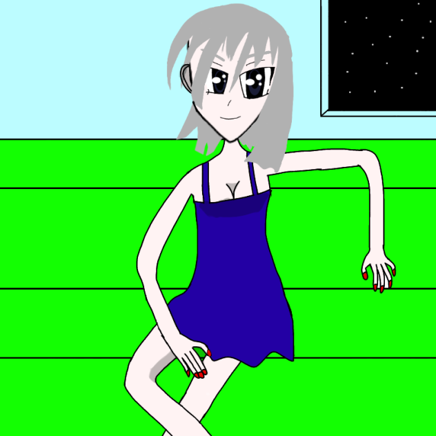腰かけている女性