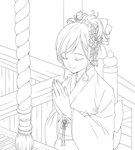 ☆新年あけましておめでとうございます☆線画