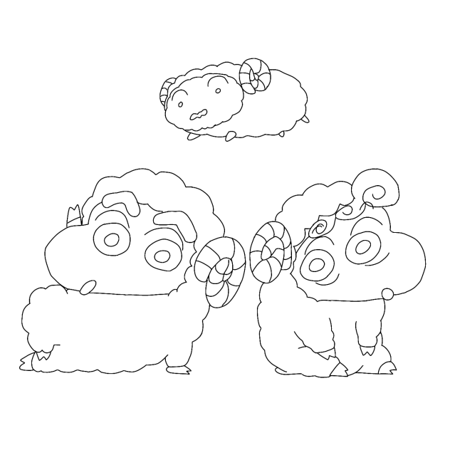 양 짱구 색칠용