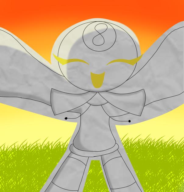 Doodles being happy in the sunset