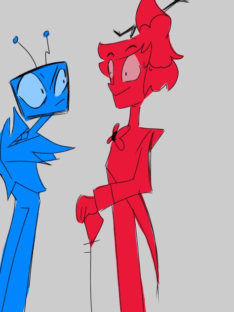 Working on silhouettes! Alastor & Vox