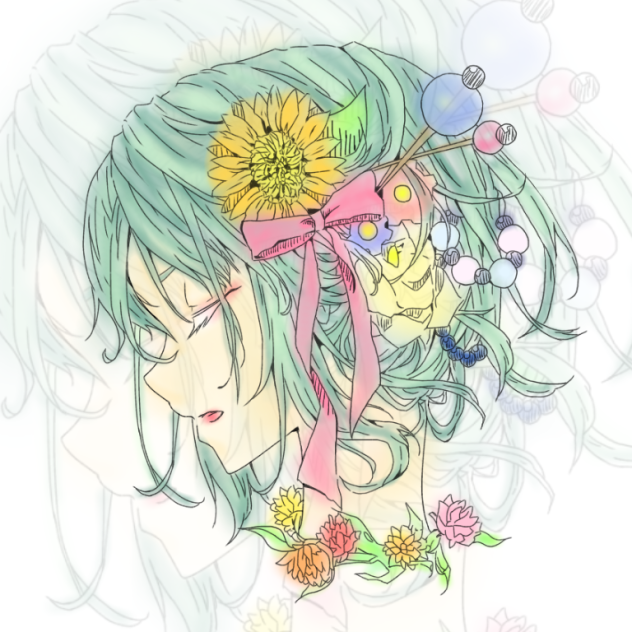 横顔 線画 塗らせていただきました