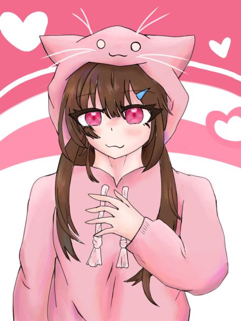 ねこ耳パーカーです