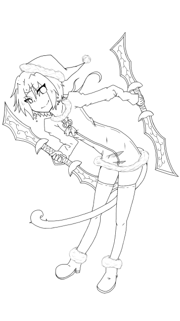 DFFサンタジタン線画塗ってください…