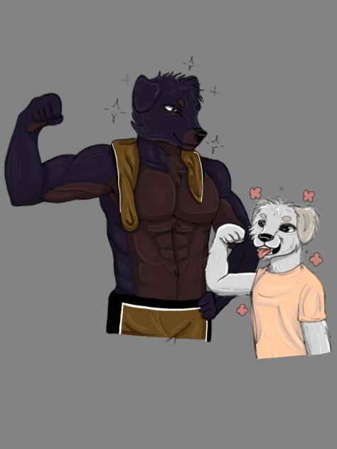 Leo com o irmão menor