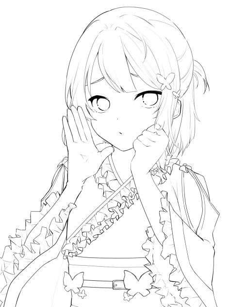 プリティーキュートのかすみんです♪ 線画