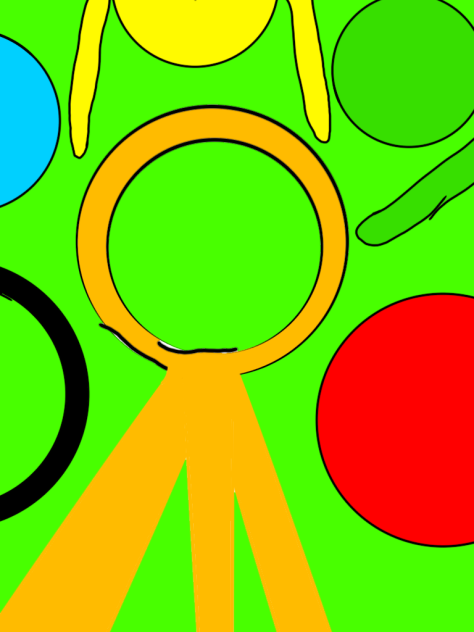 Orange green red yellow blue black