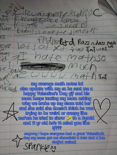 my math notes plus ex bf update
