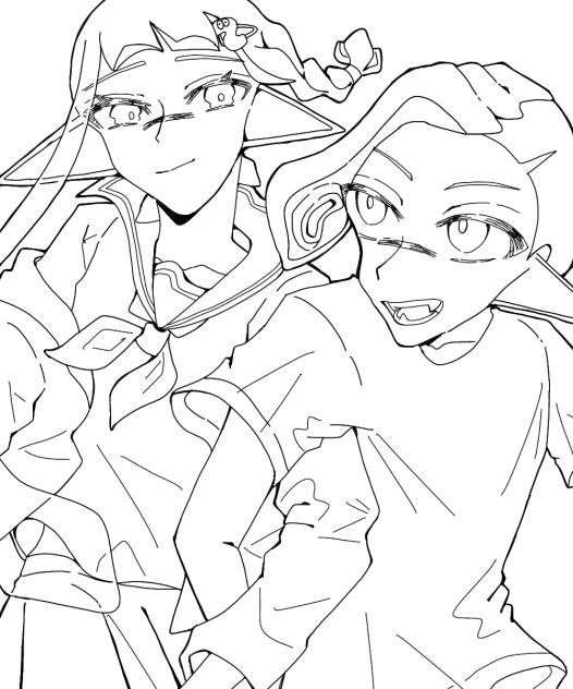 線画　アサガオ＆ユウガオ
