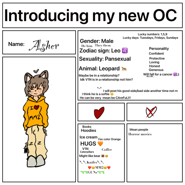 New OC!! ✨🧡Asher🧡✨