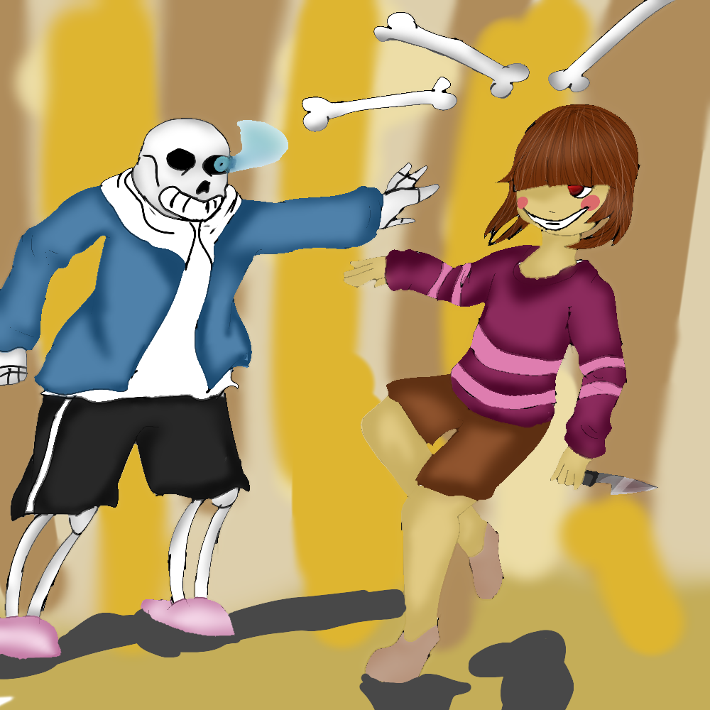 sans vs chara - ibisPaint