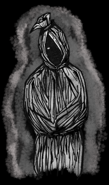 pocong muka hitam , dark face potong