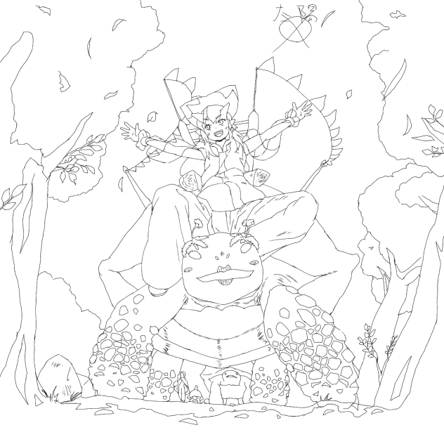 モノクロ　線画