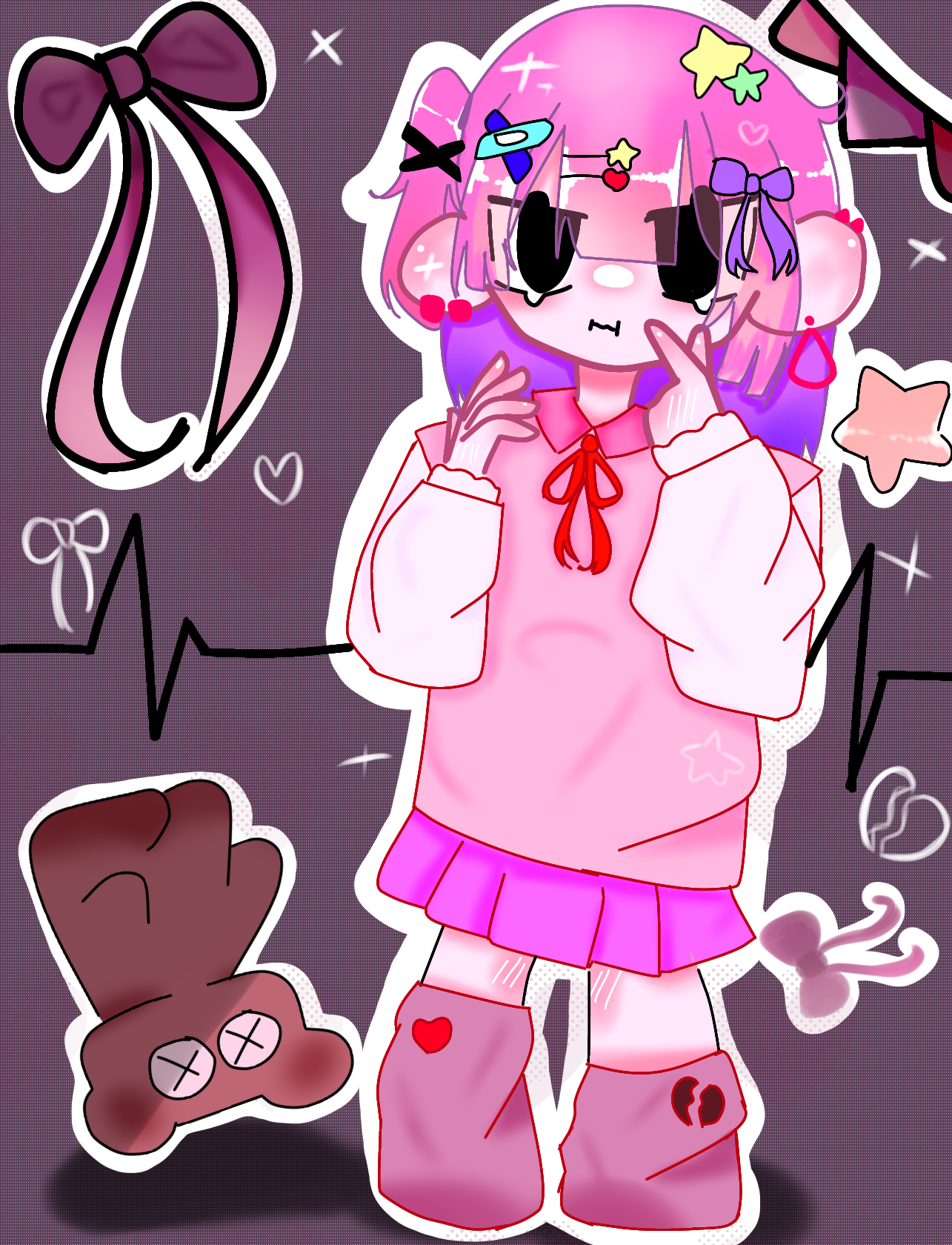 ホ*ビ様 手描きイラスト　ピンク 💔 - ibisPaint
